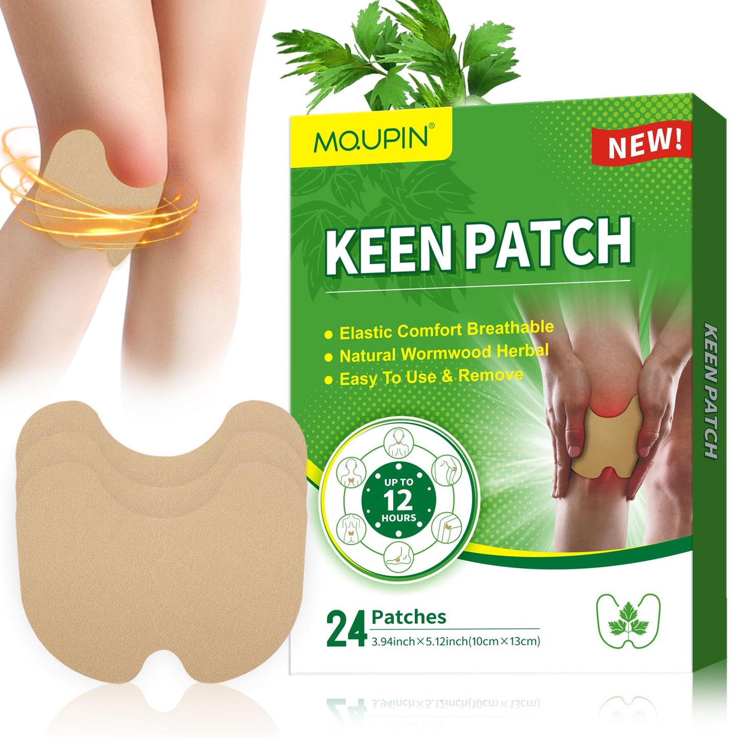 MQUPIN Keen Patch - Parches Premium para Alivio del Dolor de Rodilla y Articulaciones